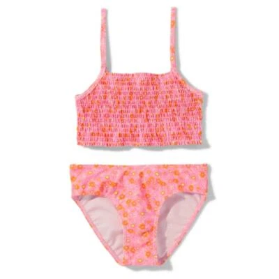 NWT Sugar & Jade  Tween Girls Floral Smocked Bikini Swimsuit - Cameo L (12-14) - Image 1 of 3