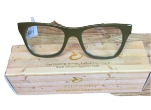 CLEARANCE Bamboo OLIVE Green Wood COLLECTION Carpentier Clear GLASSES SILVANO - Picture 1 of 9