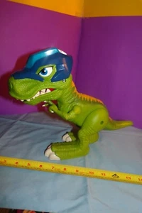 2017 Playskool Chomp Squad Trex light up police helmet. (Missing Backpack) COOL - Picture 1 of 5
