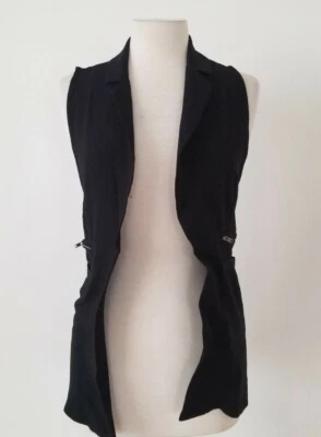 Material Girl Black Jacket No Sleeves Polyester And Spandex Size XS - Image 1 of 4