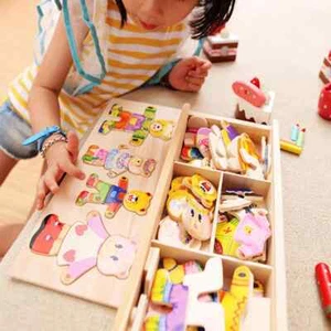 Wooden Bear Dress-Up Puzzle | Educational Toy for Kids | Montessori Jigsaw Game - Picture 1 of 9
