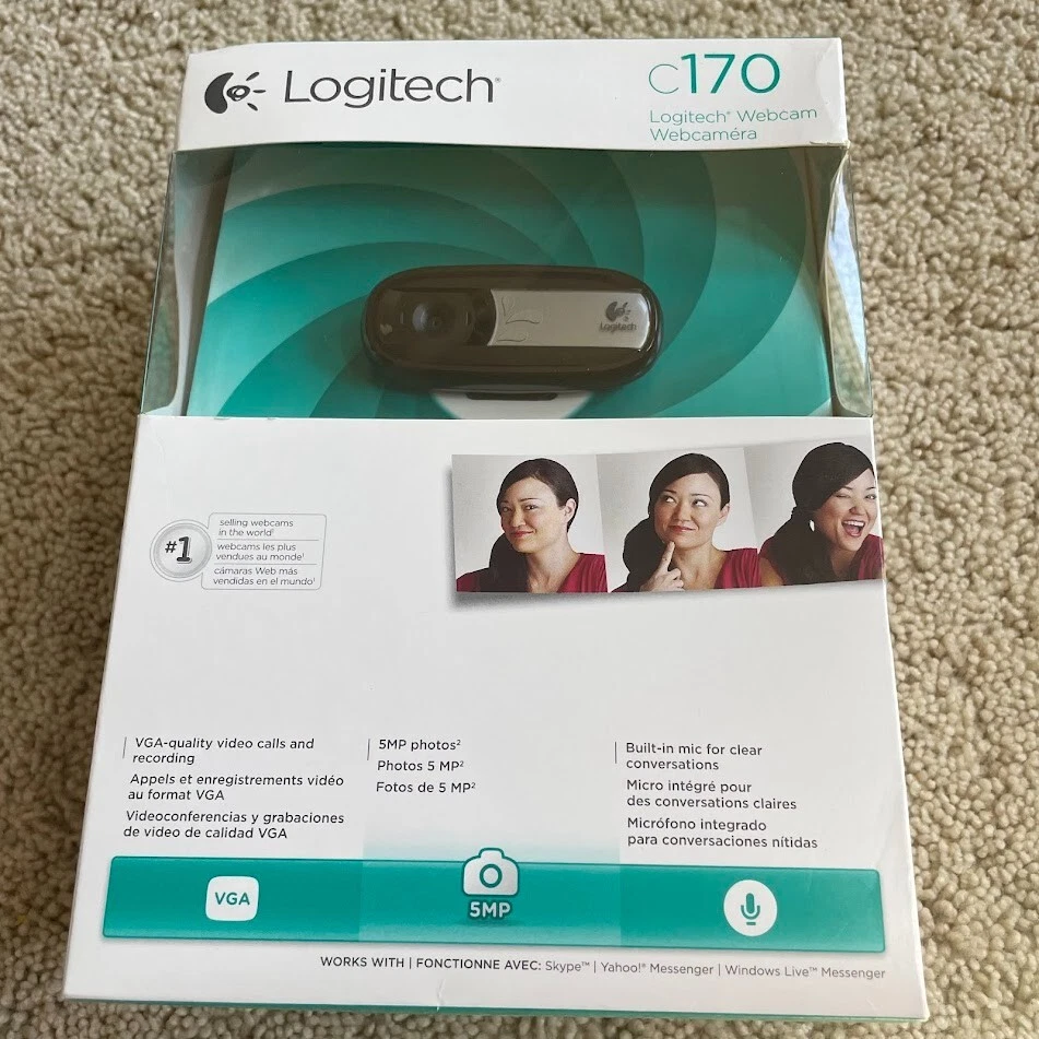 Nueva cámara web básica Logitech C170 0,3 megapíxeles 5 MP USB 2,0 PC cámara de video Foto 1 de 1