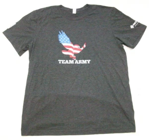 Large Canvas Team Army Short Sleeve Poly Rayon Gray Graphic Tee T-Shirt Top V21 - Picture 1 of 7