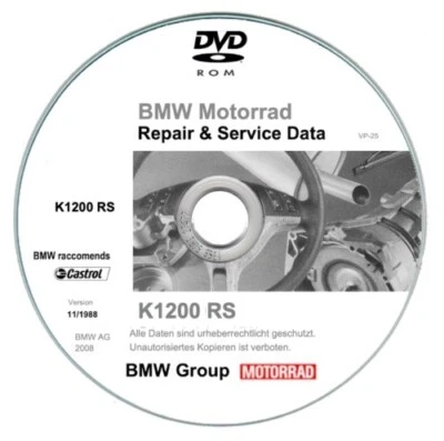 Bmw K1200 RS (1996-2004)   manuale officina  repair manual su cd - Immagine 1 di 4
