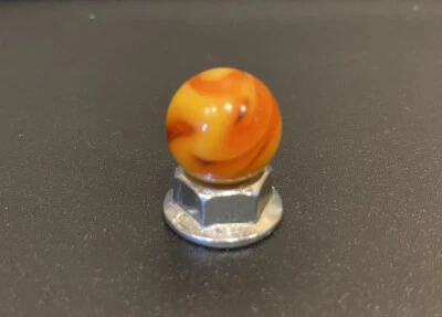 Vintage Christensen Agate Slag Flame Yellow And Red 1920s Marble - Image 1 of 4