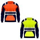 Hi Viz High Visibility Sweat Shirt Reflective Work Wear Fleece Jacket 2 Pocket