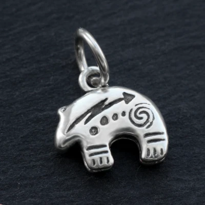 Colgante Navajo Vintage con dije de oso indio nativo americano de plata esterlina 925 3D Foto 1 de 4