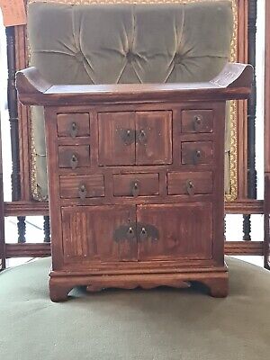 Antique Chinese Miniature Apothecary Table Top Cabinet Circa 1920's • 125£