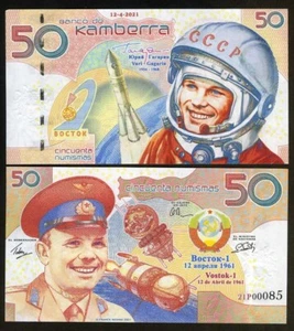 Kamberra, 50 Numismas, 2021, UNC Yuri Gagarin Conmemorativo, 50 años F - Imagen 1 de 1