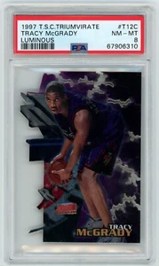 1997-98 Stadium Club Triumvirate Luminous #T12C TRACY McGRADY RC PSA 8 NM-MT HOF - Picture 1 of 2