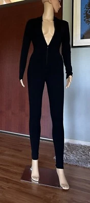 *ALAIA* Timeless Minimalist Black Knit Catsuit Jumpsuit  FR 36 - Image 1 of 4