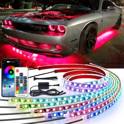 For Dodge Challenger Charger 6X RGB LED Underglow Dreamcolor Neon Lights Strip - Image 1 of 4
