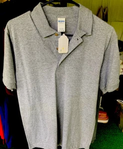 Gildan DryBlend 50/50  Gray Solid 3-Button Men’s Polo Size SMALL -  NWT !! - Picture 1 of 3