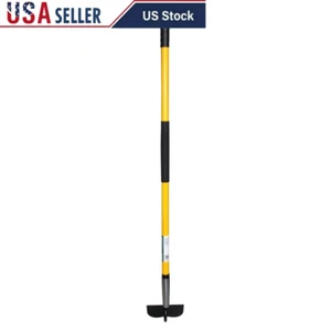 Durable Garden Hoe Fiberglass Handle Heavy Duty Steel Blade Weeding Edging Tool - Picture 1 of 3