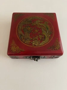 Vintage Chines Compass In Wooden Box Feng Shui Dragon - Picture 1 of 11