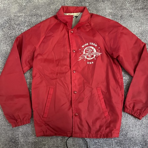 Giacca Da Coach Rossa Donna Vintage anni '70 Gesso Linea Miss Teen USA S S S Gesso