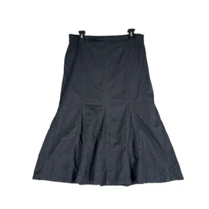 RQT Women’s 12 Black Linen Blend Fit and Flare Skirt Neutral Capsule Minimalist - Picture 1 of 12