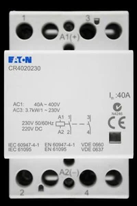 EATON 40 AMP DOBLE POLO SIN CONTACTOR 230/220V BOBINA AC/DC CR4020230 - Imagen 1 de 7