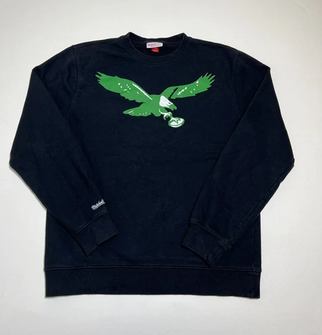 Philadelphia Eagles Mitchell & Ness Crewneck Sweatshirt Vtg Retro Style Cover