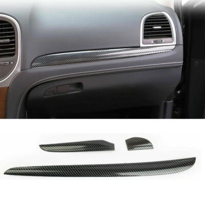 Central Control Dashboard Cover Trim Bezels for 2011+ Chrysler 300 Carbon fiber - Image 1 of 4