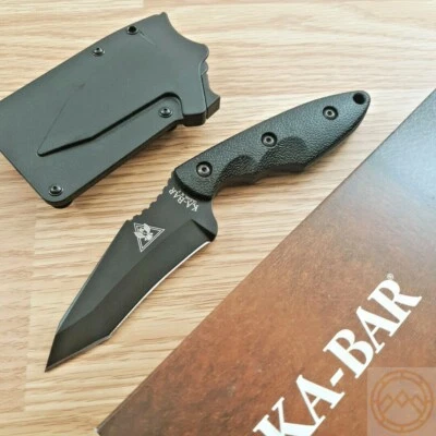 KA-BAR TDI Hinderer Cuchillo Fijo 3.5" 1095 Cro-Van Hoja de Acero Negro Mango Zytel Foto 1 de 4