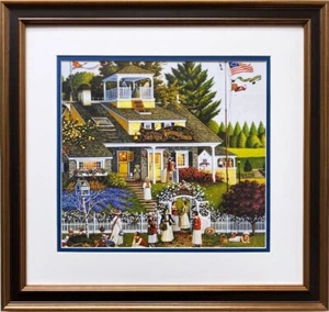 Charles Wysocki "Love" (detail) New CUSTOM FRAMED Art Americana Valentine - Picture 1 of 3