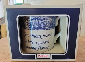 SPODE Mementos MUG 'Life Without Friends Is Like a Garden Without Flowers' NIB - Picture 1 of 13