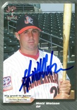 2001 Jupiter Hammerheads MATT WATSON Signed Card autograph AUTO mets a's