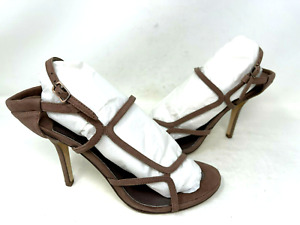 Diesel Women's Truelove Strappy Leather Dress Heels Taupe Size:8.5 32B