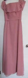 Abito lungo Kelsey Rose donna damigelle avorio maxi ballo matrimonio chiffon taglia 8 - Foto 1 di 12
