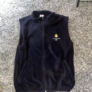 Vintage Salt Lake City 2002 Olympic Winter Games Official Black Fleece Vest XL - Picture 1 of 2