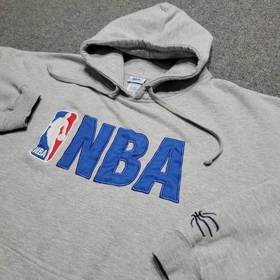 Vintage NBA Hoodie Mens 3XL XXXL Gray Elevation 90s Fleece Sweater Sweatshirt  - Image 1 of 4