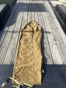 Vintage WW2 US Japanese Internment Camp Tan Green Sleeping Bag Named - Picture 1 of 7