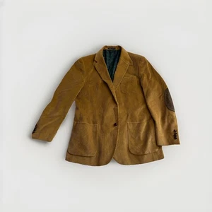 Vintage Lands End Cord Sakko Herren Blazer 44R hellbraun Ellenbogen Patch - Bild 1 von 11