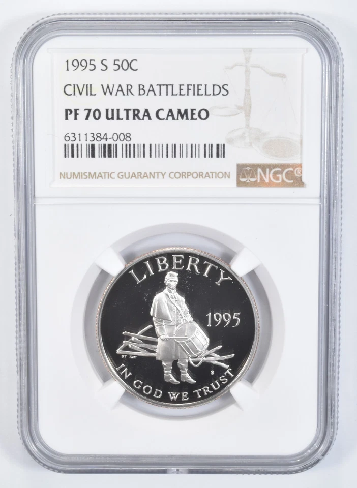 1995-S Civil War Battlefield Commemorative Half Dollar PF70 UC NGC *6857 - Image 1 of 4