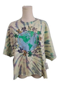 Grateful Dead Forever 21 Tie Dye Swirl Earth Deadhead Bear Cropped Tee 2X NWT - Bild 1 von 4