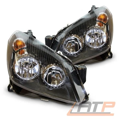 2x SCHEINWERFER H7/H1 SCHWARZ MIT STELLMOTOR SET LINKS + RECHTS FÜR OPEL ASTRA H - Bild 1 von 3