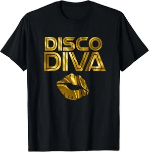 Disco Diva 60s 70s 80s Costume Party Wear Outfit T-Shirt - Picture 1 of 3