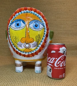 Vintage Desimone italienische Kunstkeramik Pflanzschale Löwe groß 10" MCM bunte Katze - Bild 1 von 19