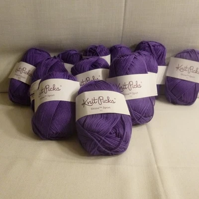 Knit Picks - Shine Sport - Iris - Sport Weight - Lot of 12 - Color J393 Iris - Image 1 of 4