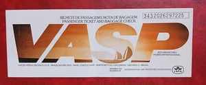 Billete de pasajero y cheque de equipaje Brasil VASP Airlines. - Imagen 1 de 3