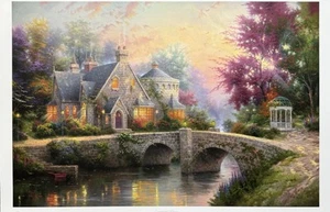 Thomas Kinkade LAMPLIGHT MANOR 24" x 36" Canvas BRAND NEW - Picture 1 of 1
