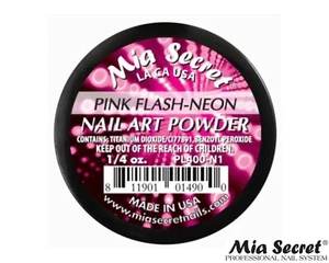 MIA SECRET Nail Art Powder 1/4oz-PINK NEON (FLASH NEON COLLECTION) - Picture 1 of 2