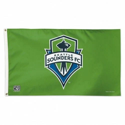 Seattle Sounders FC Logo Flag Soccer Football 3x5ft - With Grommets - Image 1 of 1