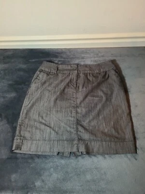 Willi Smith Gris Oscuro Lápiz Falda Corta Bolsillos Cinturón Lazo Talla 12 Usado 0014 Foto 1 de 4