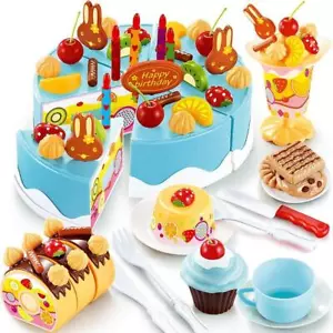 Pretend Dessert Essen Spielen Spielzeug Set für Kinder 75-teilig zum Selbermachen Obst Kuchen kreatives Spielzeug - Bild 1 von 1
