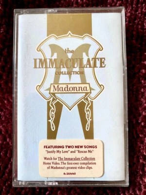 MADONNA IMMACULATE COLLECTION CASSETTE PROMO HYPE STICKER MINT TAPE K7 RESCUE ME - Image 1 of 4