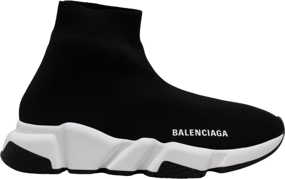 Size 7 - Balenciaga Speed Sneaker Black White W