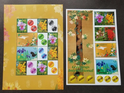 Singapore Japan Joint Issue Flowers 2006 Orchid Bird Tree Painting (sheetlet MNH Cover