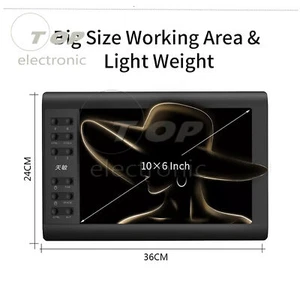 10x6" Digital Graphics Drawing Tablet PC Artist Board Pad Painting +Pen - Picture 1 of 12
